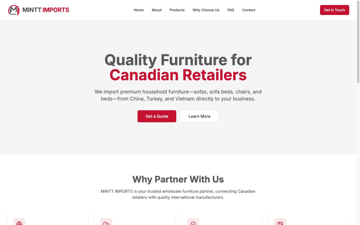 Mint Imports live site